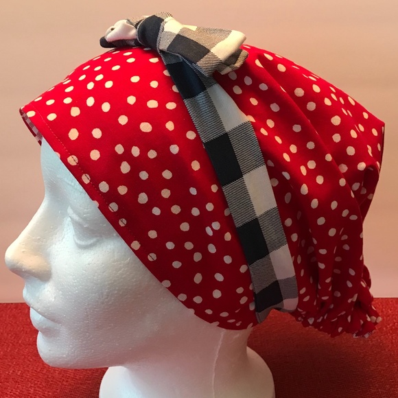 HANDMADE SCRUB CAP/HAT * REVERSIBLE * LONG TIES - Picture 7 of 13